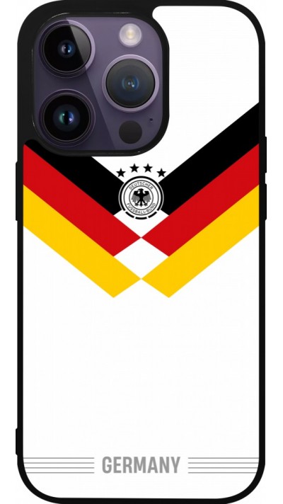 Coque iPhone 15 Pro - Silicone rigide noir Maillot de football Allemagne 2026 personnalisable