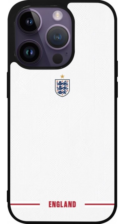 Coque iPhone 15 Pro - Silicone rigide noir Maillot de football Angleterre 2026 personnalisable
