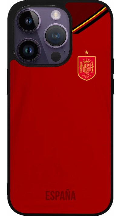 iPhone 15 Pro Case Hülle - Silikon schwarz Spanien 2022 personalisierbares Fußballtrikot