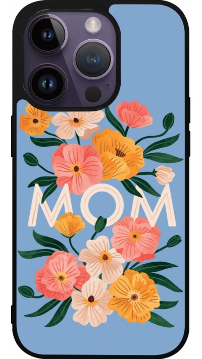 iPhone 15 Pro Case Hülle - Silikon schwarz Mom 2026 Flowers