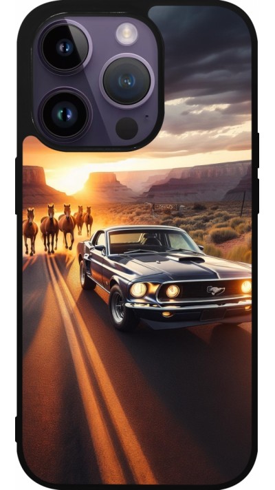 iPhone 15 Pro Case Hülle - Silikon schwarz Mustang 69 Grand Canyon