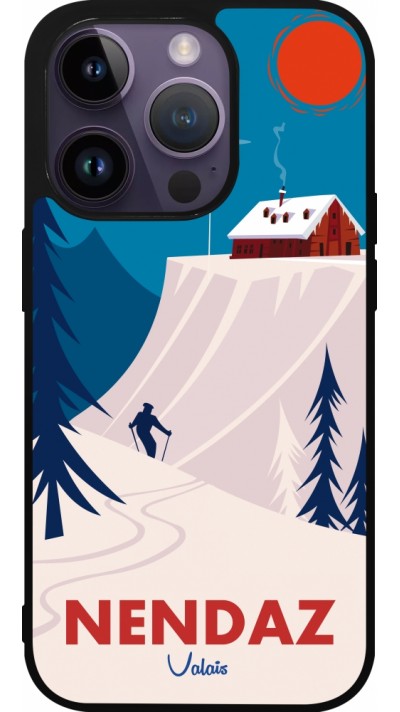 iPhone 15 Pro Case Hülle - Silikon schwarz Nendaz Cabane Ski