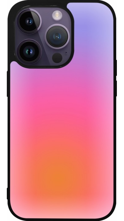 iPhone 15 Pro Case Hülle - Silikon schwarz Orange Pink Blue Gradient