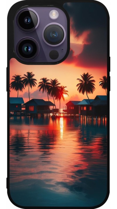 iPhone 15 Pro Case Hülle - Silikon schwarz Paradies Malediven