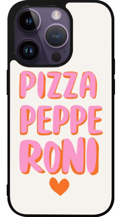 iPhone 15 Pro Case Hülle - Silikon schwarz Pizza pepperoni 2026