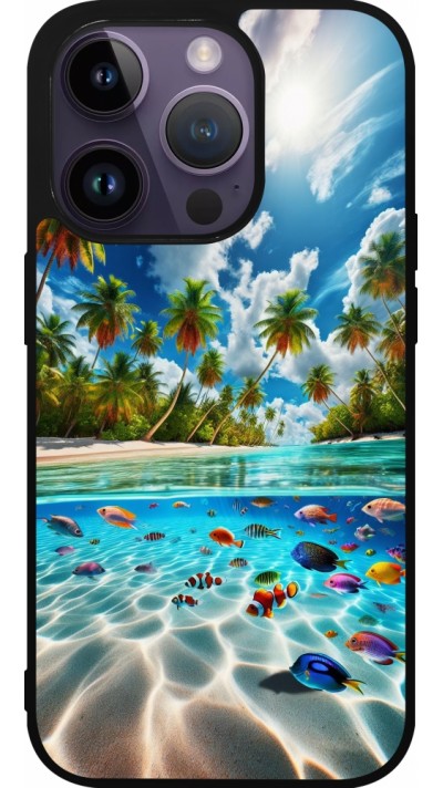 iPhone 15 Pro Case Hülle - Silikon schwarz Strandparadies