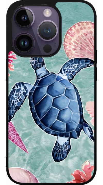 iPhone 15 Pro Case Hülle - Silikon schwarz Preppy Turtle