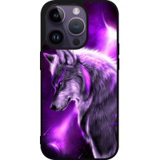 iPhone 15 Pro Case Hülle - Silikon schwarz Purple Sky Wolf