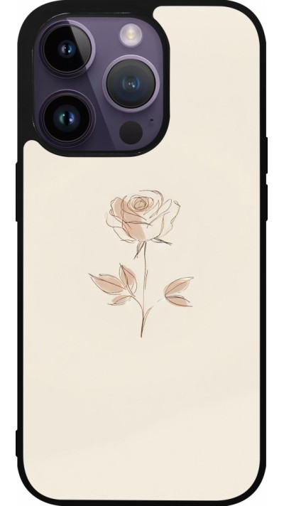 iPhone 15 Pro Case Hülle - Silikon schwarz Rosa Sand Minimalistisch