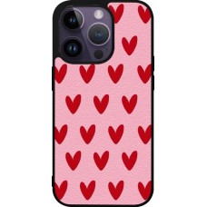 iPhone 15 Pro Case Hülle - Silikon schwarz Saint Valentines Day 26 Pattern heart