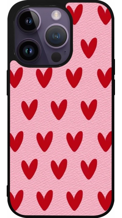 iPhone 15 Pro Case Hülle - Silikon schwarz Saint Valentines Day 26 Pattern heart