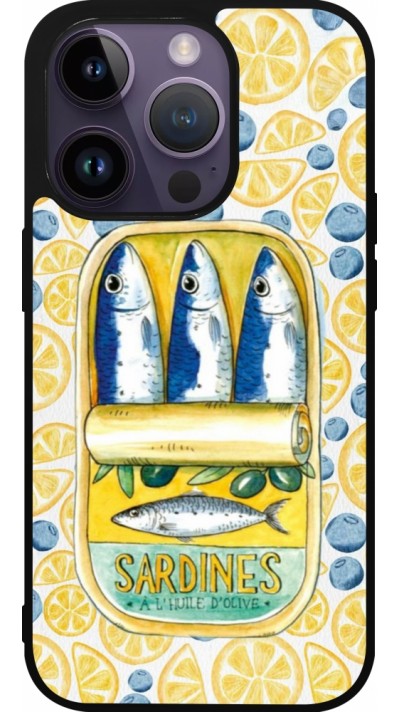 iPhone 15 Pro Case Hülle - Silikon schwarz Sardines in oil 2026