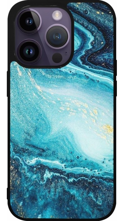 iPhone 15 Pro Case Hülle - Silikon schwarz Sea Foam Blue