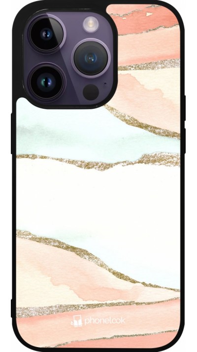 iPhone 15 Pro Case Hülle - Silikon schwarz Shimmering Orange