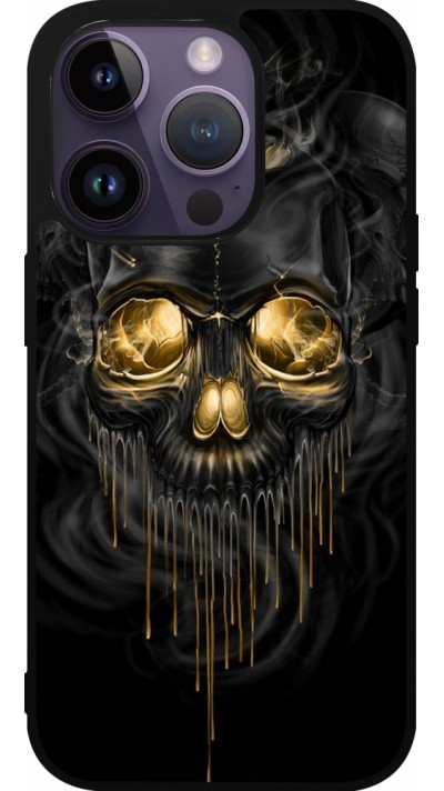 iPhone 15 Pro Case Hülle - Silikon schwarz Skull 02