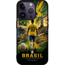 iPhone 15 Pro Case Hülle - Silikon schwarz Fussball Brasilien splash 2026