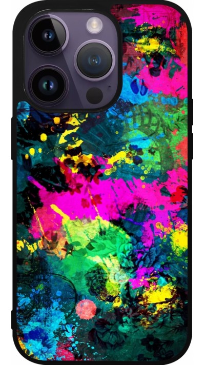 iPhone 15 Pro Case Hülle - Silikon schwarz Splash paint