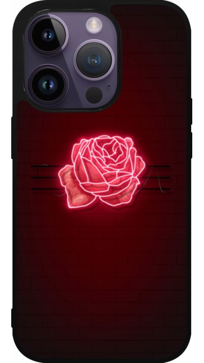 iPhone 15 Pro Case Hülle - Silikon schwarz Spring 23 neon rose
