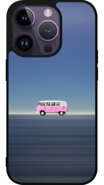 iPhone 15 Pro Case Hülle - Silikon schwarz Spring 23 pink bus