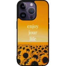 iPhone 15 Pro Case Hülle - Silikon schwarz Summer 2025 Enjoy your life