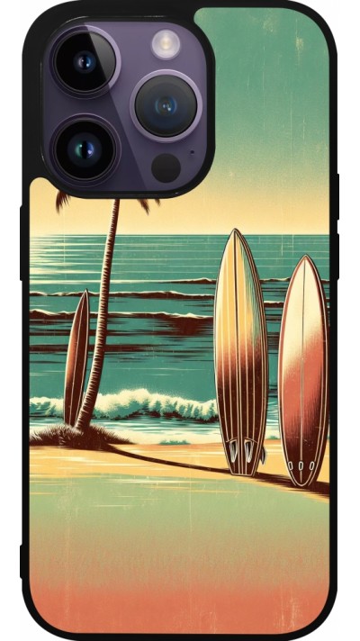 iPhone 15 Pro Case Hülle - Silikon schwarz Surf Paradise