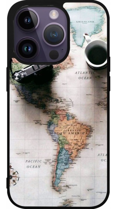 iPhone 15 Pro Case Hülle - Silikon schwarz Travel 01