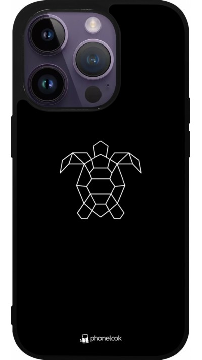 iPhone 15 Pro Case Hülle - Silikon schwarz Turtles lines on black