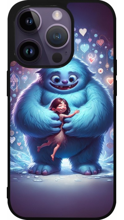 iPhone 15 Pro Case Hülle - Silikon schwarz Valentin 2024 Flauschige Liebe