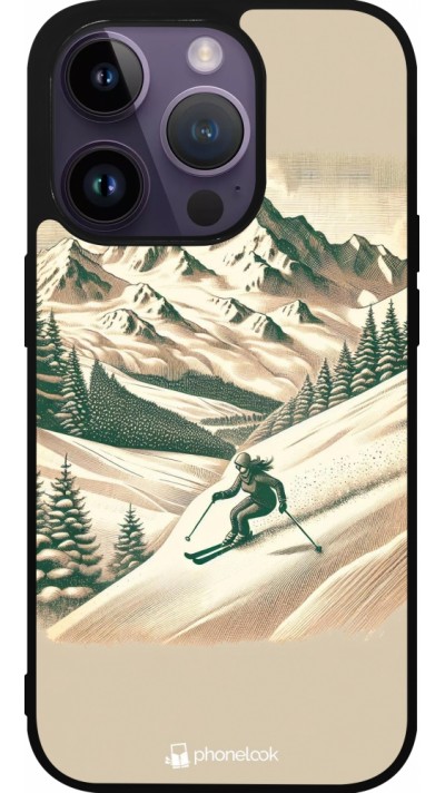 iPhone 15 Pro Case Hülle - Silikon schwarz Vintage Skiberg