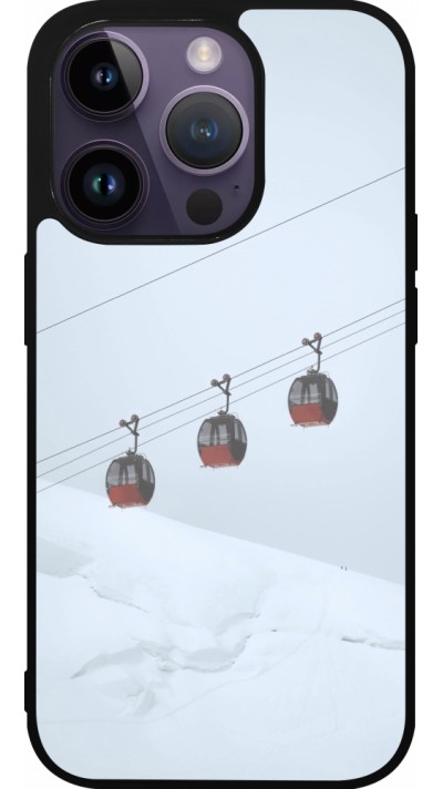 iPhone 15 Pro Case Hülle - Silikon schwarz Winter 22 ski lift