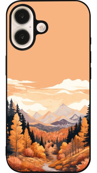 iPhone 16 Case Hülle - Silikon schwarz Autumn 25 Mountains