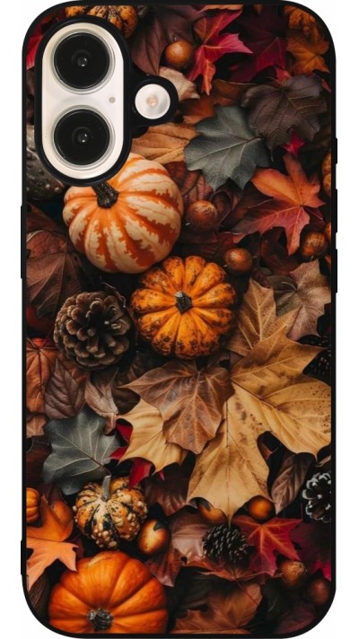 iPhone 16 Case Hülle - Silikon schwarz Autumn 25 Pumpkin