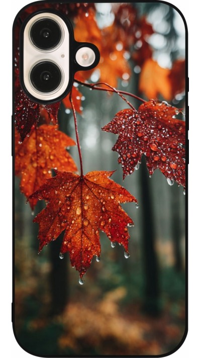 iPhone 16 Case Hülle - Silikon schwarz Autumn 25 Rain