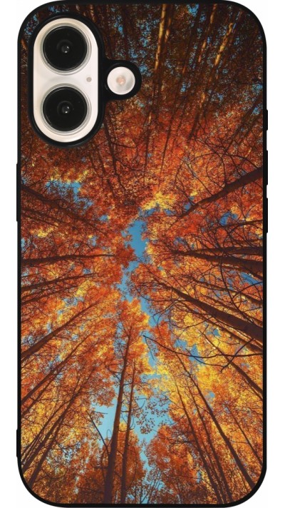 iPhone 16 Case Hülle - Silikon schwarz Autumn 25 Trees