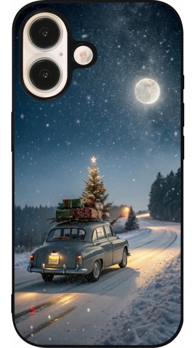 iPhone 16 Case Hülle - Silikon schwarz Christmas 25 Car with Tree Xmas