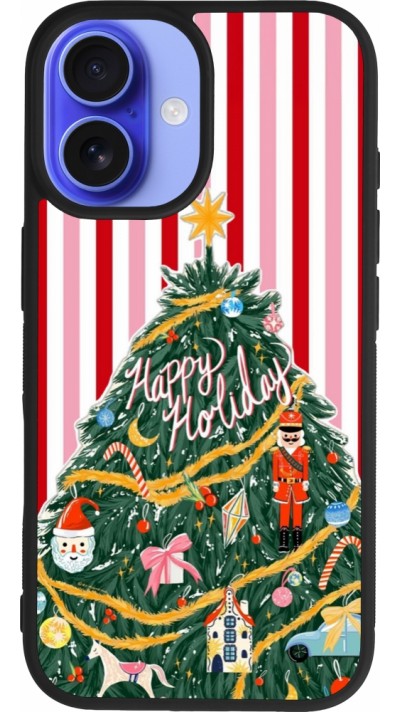 iPhone 16 Case Hülle - Silikon schwarz Christmas 25 Happy Holiday