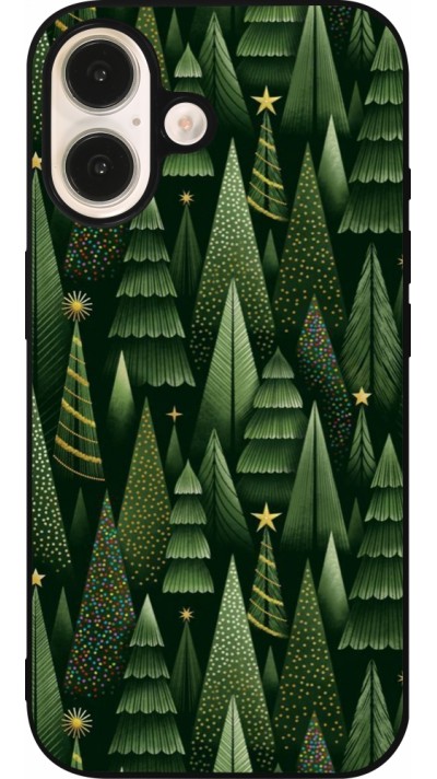 iPhone 16 Case Hülle - Silikon schwarz Christmas 25 Pattern Xmas Tree
