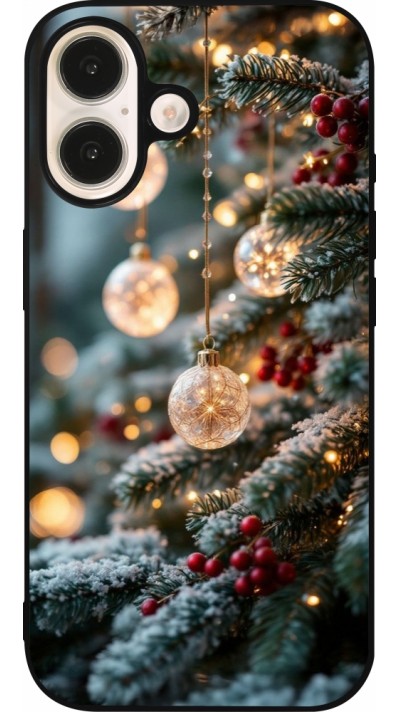 iPhone 16 Case Hülle - Silikon schwarz Christmas 25 Xmas Decorated Tree