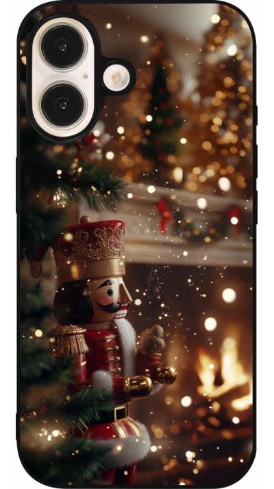 iPhone 16 Case Hülle - Silikon schwarz Christmas 25 Xmas Nutcracker