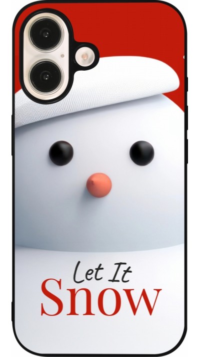 iPhone 16 Case Hülle - Silikon schwarz Christmas 25 Xmas Snowman