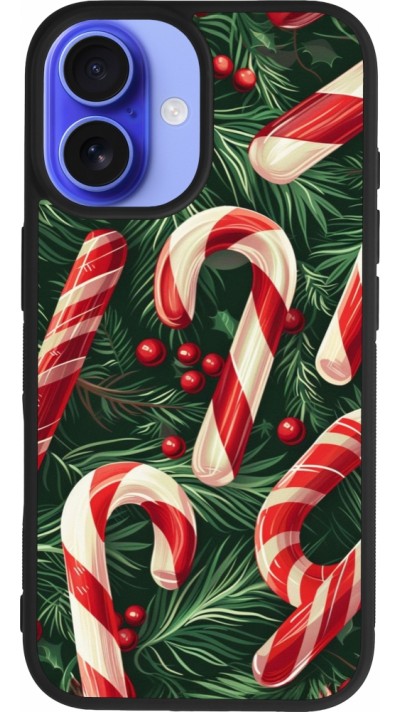 iPhone 16 Case Hülle - Silikon schwarz Christmas 25 Xmas Stick