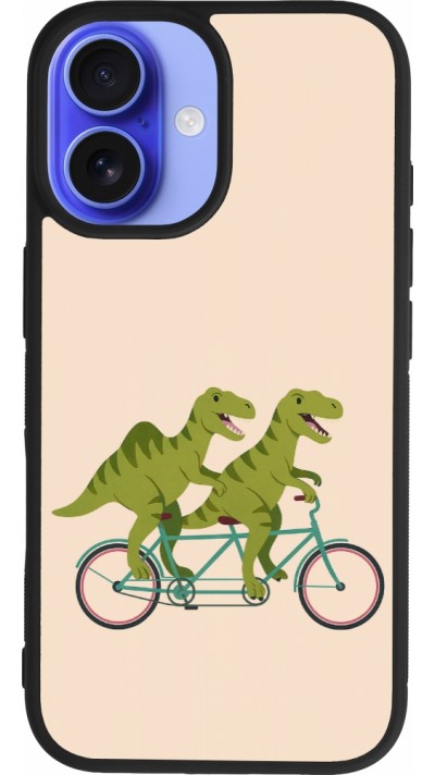 iPhone 16 Case Hülle - Silikon schwarz Dinosaurs on bikes 2026