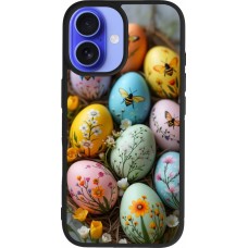 iPhone 16 Case Hülle - Silikon schwarz Easter 2026 Eggs with bees