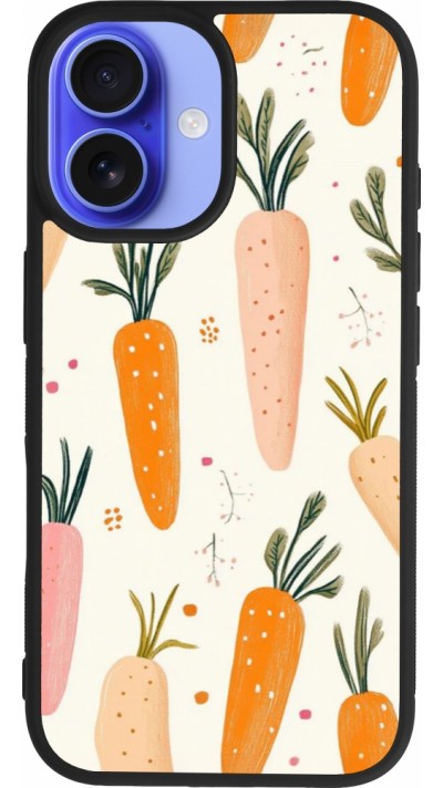 iPhone 16 Case Hülle - Silikon schwarz Easter 2026 Illustration carrots
