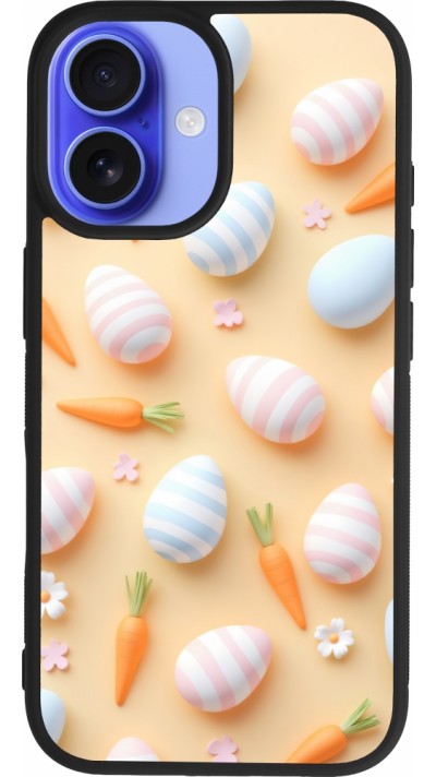 iPhone 16 Case Hülle - Silikon schwarz Easter 2026 Pattern Easter