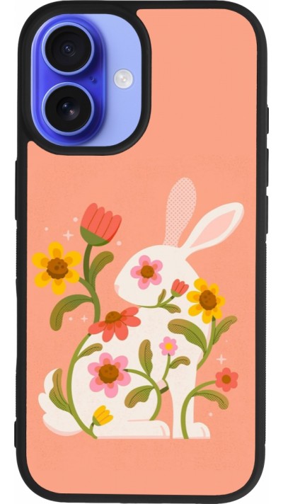 iPhone 16 Case Hülle - Silikon schwarz Easter 2026 Rabbit collage
