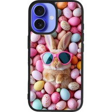 iPhone 16 Case Hülle - Silikon schwarz Easter 2026 Rabbit fun
