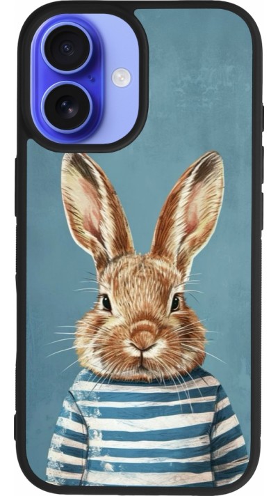 iPhone 16 Case Hülle - Silikon schwarz Easter 2026 Rabbit navy