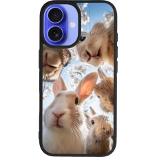 iPhone 16 Case Hülle - Silikon schwarz Easter 2026 Rabbits