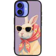 iPhone 16 Case Hülle - Silikon schwarz Easter 2026 Rabbit with scarf